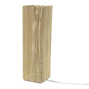 LAMPADA PIANTANA QUADRATA INTRECCIO DI CANNA E PORTA LAMPADA E 27 COLORE NATURALE  21X21X73H CM