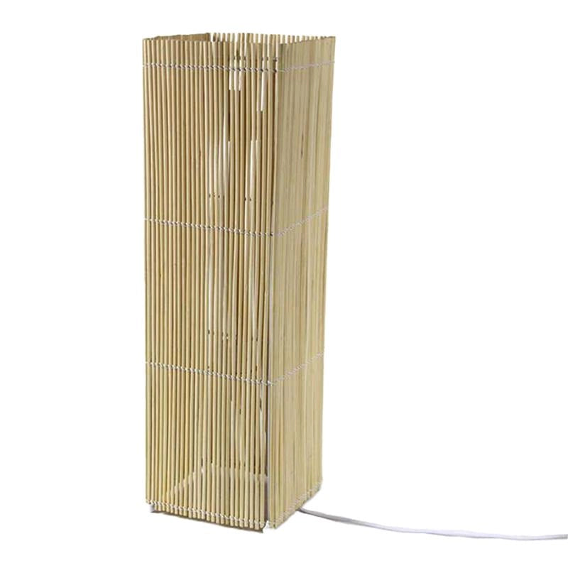 LAMPADA PIANTANA QUADRATA INTRECCIO DI CANNA E PORTA LAMPADA E 27 COLORE NATURALE  21X21X73H CM
