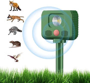 Repellente ultrasonico per cani gatti uccelli topi su energia solare impermeabile all'acqua 5 modalità con sensore di movimento