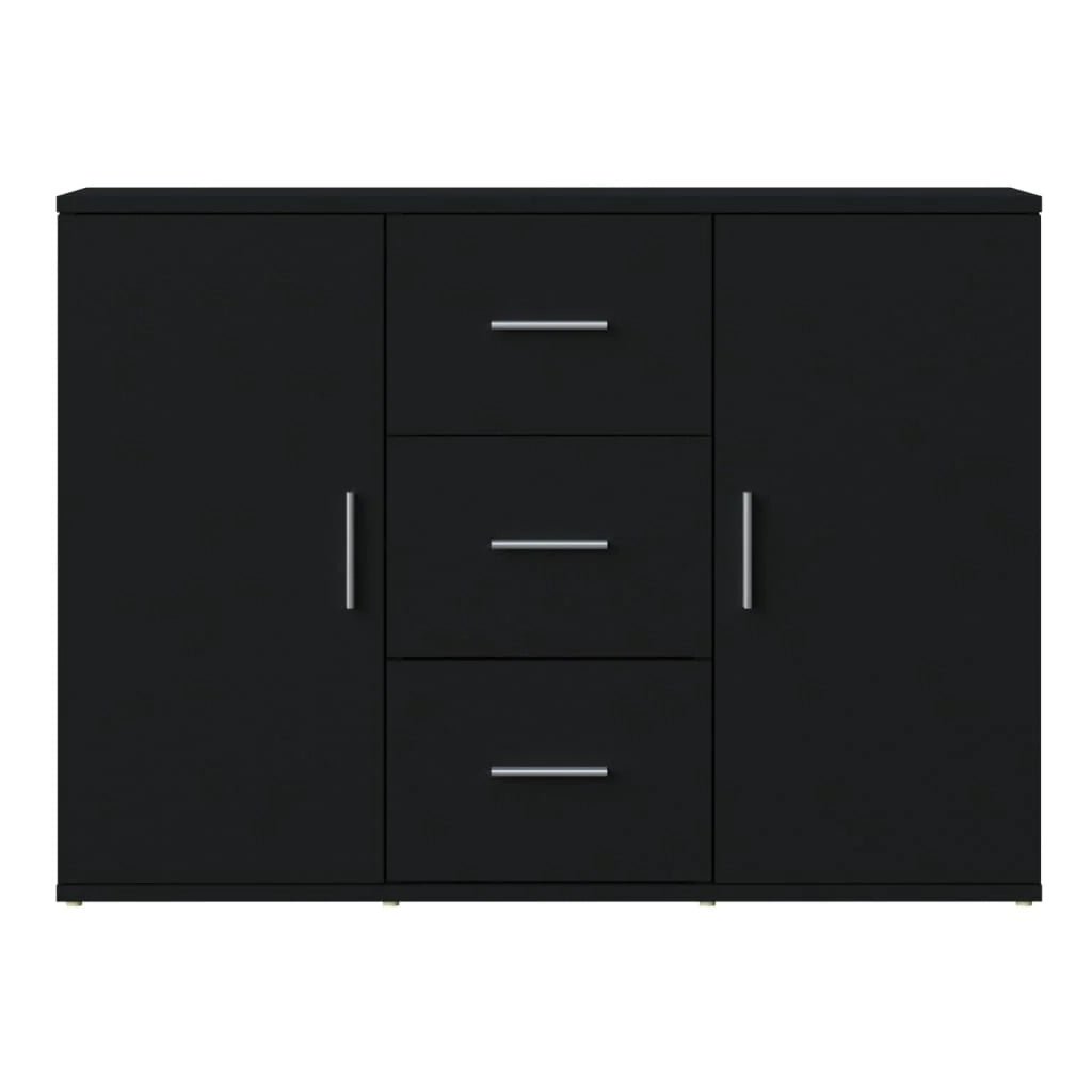 Buffet credenza cassettiera mobiletto mobile contenitore organizer per cucina soggiorno salotto 91 x 29,5 x 65 cm legno ingegnerizzato nero 02_0036154
