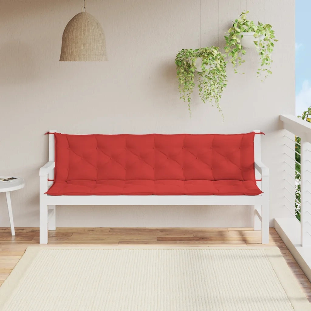 Cuscini per Panca 2 pz Rossi 200x50x7 cm in Tessuto Oxford 315046