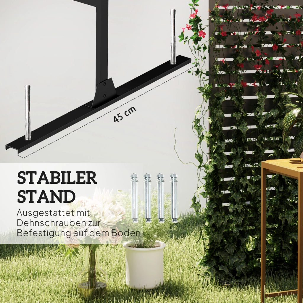Separ¨¨ da Esterno in Metallo ¨C Xylo ¨C Design a Lamelle, Nero, Divisorio Decorativo per Giardino