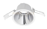 GFA621- FARETTO DA INCASSO BIANCO OPACO E CROMO 1 LUCE ATTACCO GU10 D.9CM