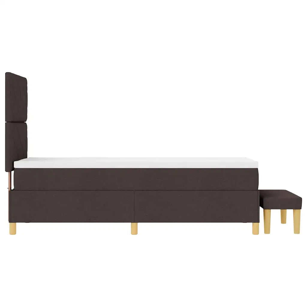 Letto a molle con materasso Marrone scuro 80 x 200 cm Tessuto 3344334