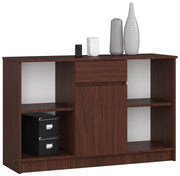 Cassettiera AKORD B17 Cassettiera Wengé 120 cm 1 anta 1 cassetto 120x40x77 cm