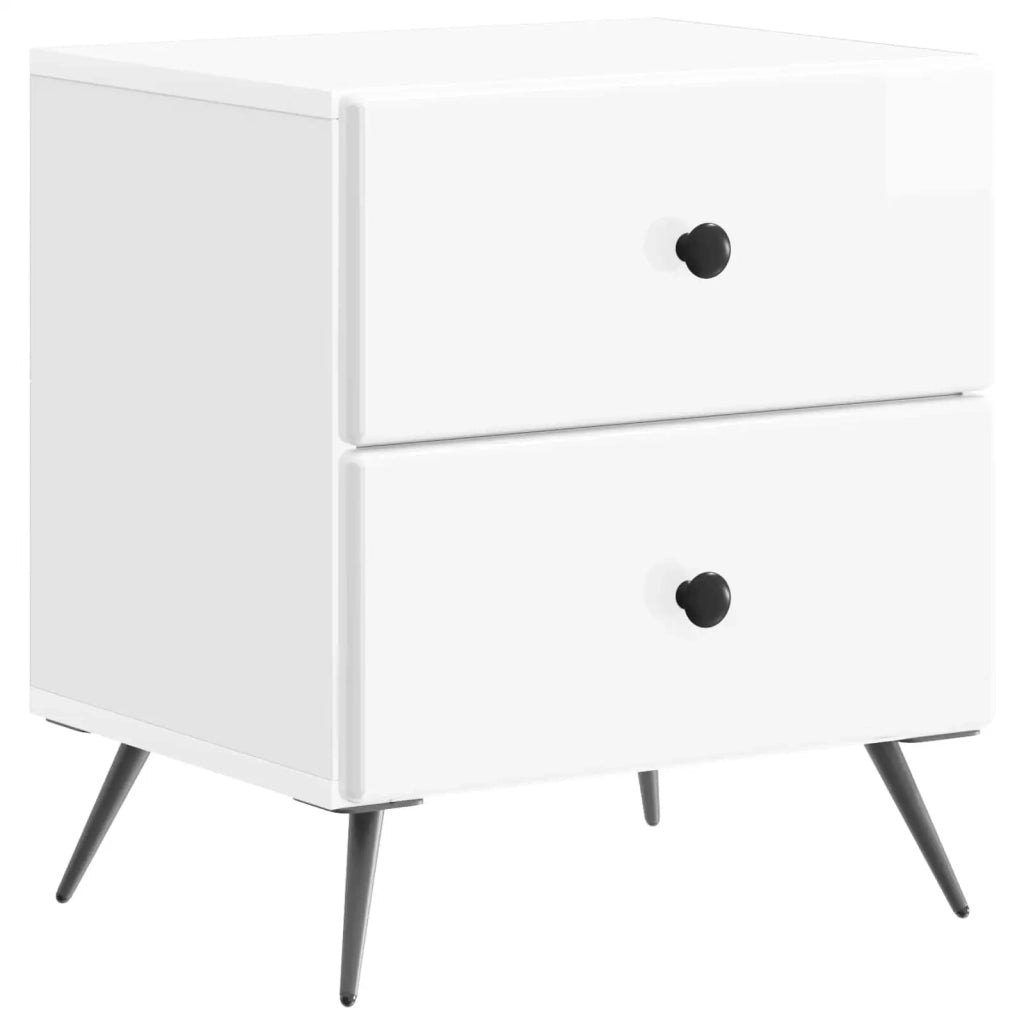 Armadio da Notte con cassetto Bianco Lucido 43 x 34,5 x 47,5 cm 895453