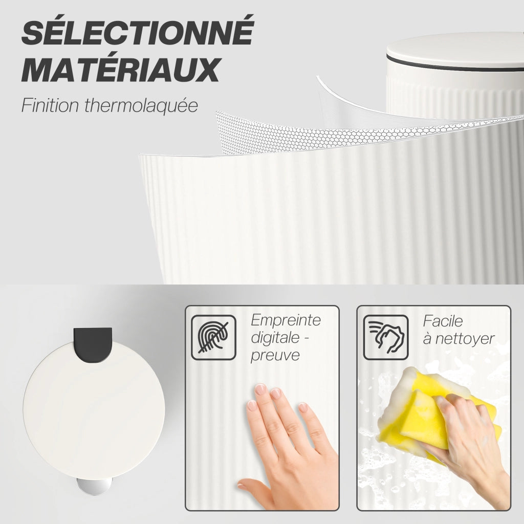 Pattumiera da Cucina con Pedale 30L ¨C Xylo ¨C Coperchio Soft-Close, Secchio Interno Removibile, Crema 36x30x60,5cm