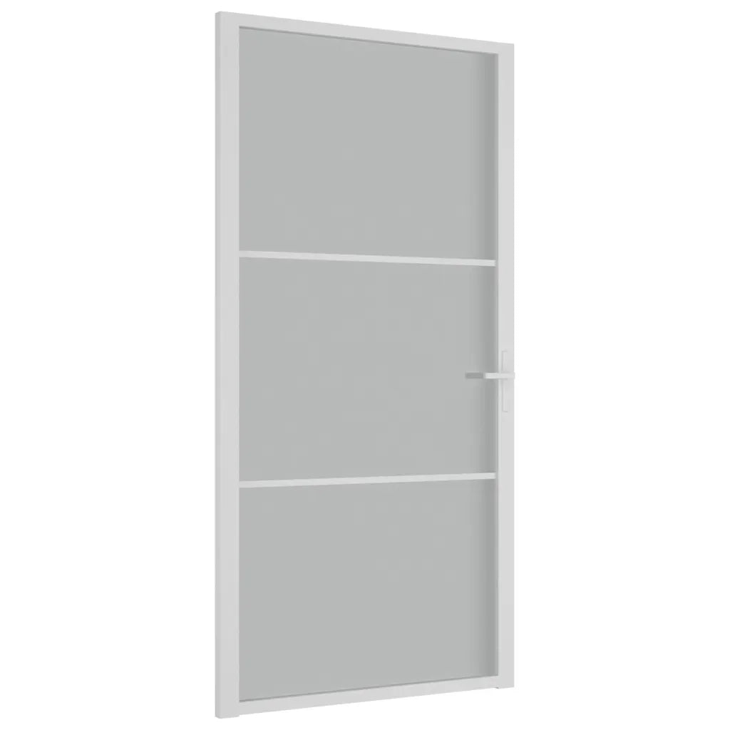 Porta Interna 102,5x201,5 cm Bianco Opaco in Vetro e Alluminio cod mxl 58334