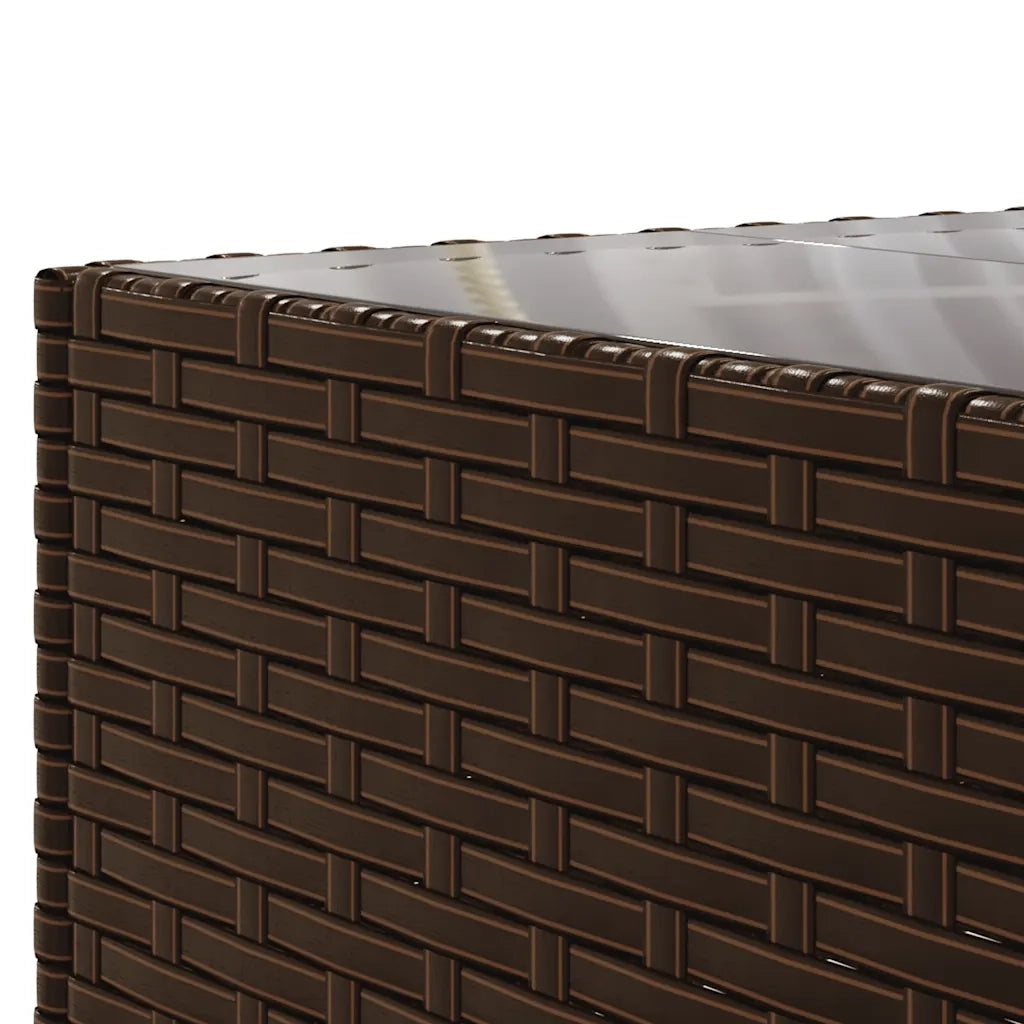 Set Divani da Giardino 10 pz con Cuscini in Polyrattan Marrone