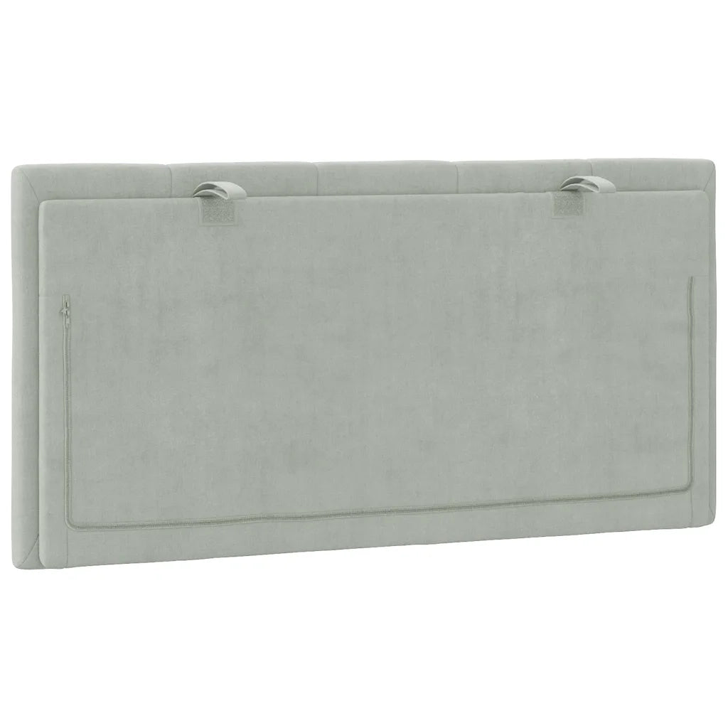 Cuscino Testiera Hanko Grigio Chiaro 100 cm in Velluto CFW1647202