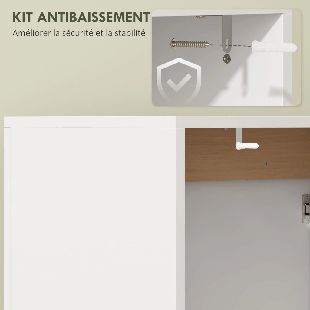 Mobiletto Sottolavabo Bagno ¨C Zephmum ¨C Bianco Legno 60x35x57.9 cm
