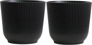 Set di 2 Vasi per Piante - Vasi in Plastica per Interno e Esterno - Design Moderno - 18 cm
