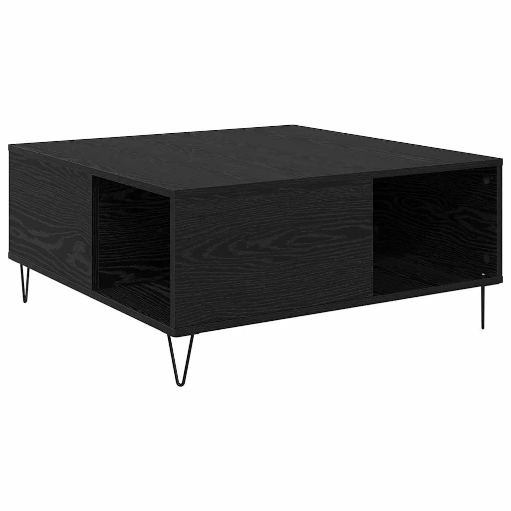 Tavolino da Salotto-Tavolino da soggiorno-Tavolo Rovere Nero 80 x 80 x 36,5 cm 262473