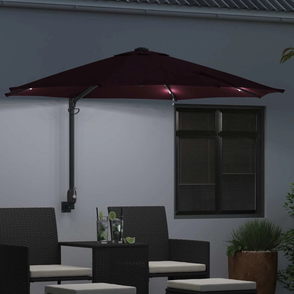 Ombrello da giardino-Ombrellone da spiaggia Rosso Bordeaux 248 x 248 x 148 cm 197578