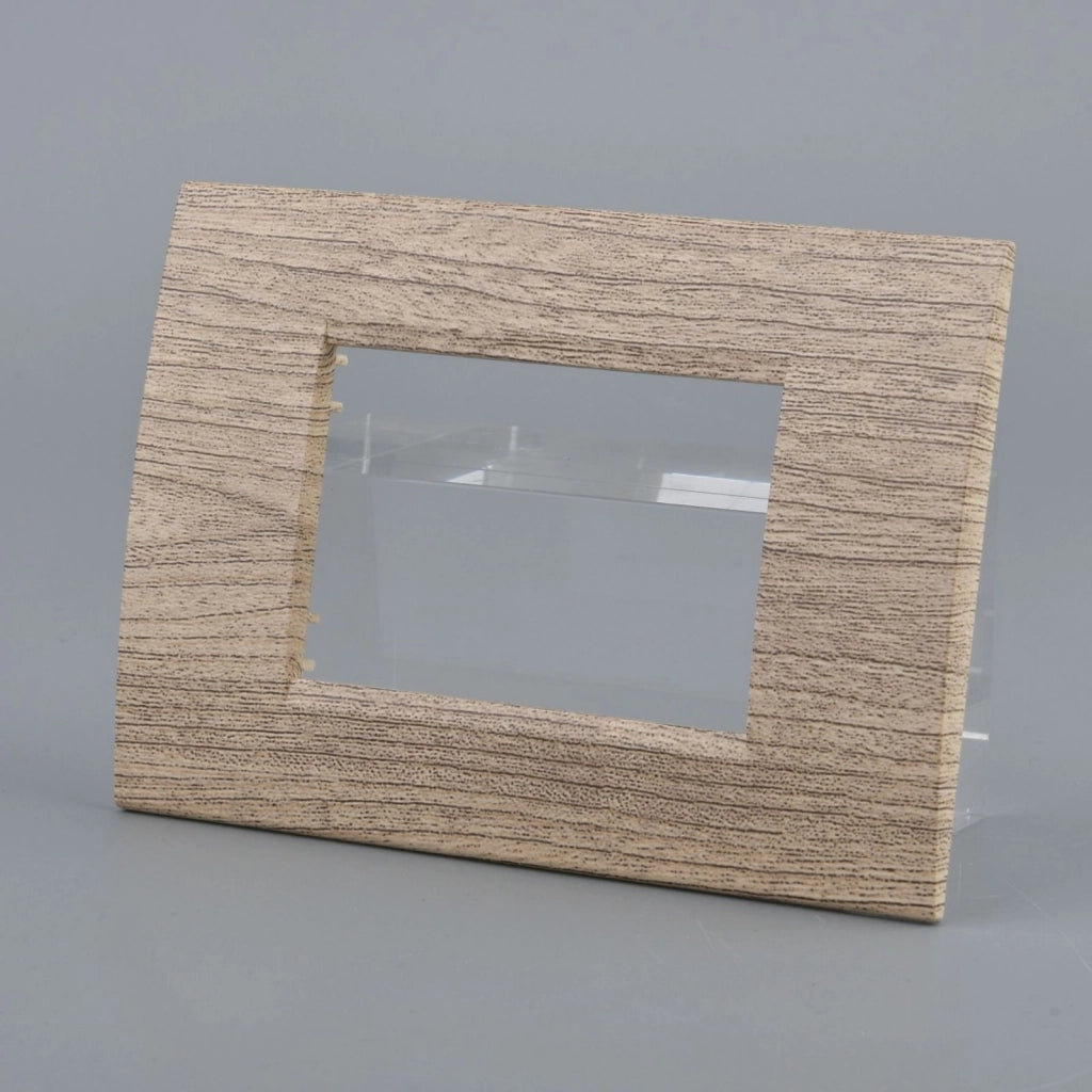Placca Plastica Quadrata MBL 3M Legno Scuro Compatibile Bticino Living BLN89305