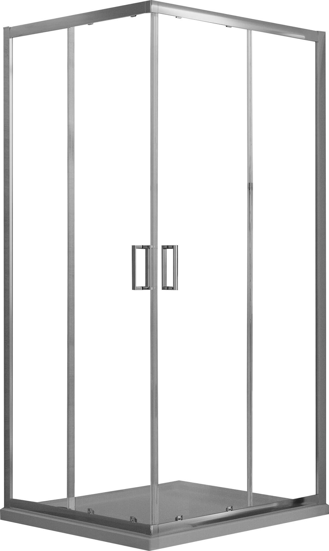 Box Doccia Angolare 70x90 cm 2 Ante Scorrevoli in Cristallo Trasparente 6mm H185 Fosterberg Dragor