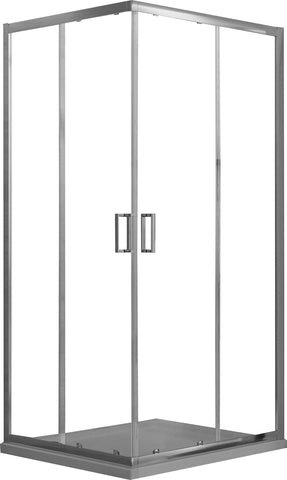 Box Doccia Angolare 75x100 cm 2 Ante Scorrevoli in Cristallo Trasparente 6mm H198 Fosterberg Dragor