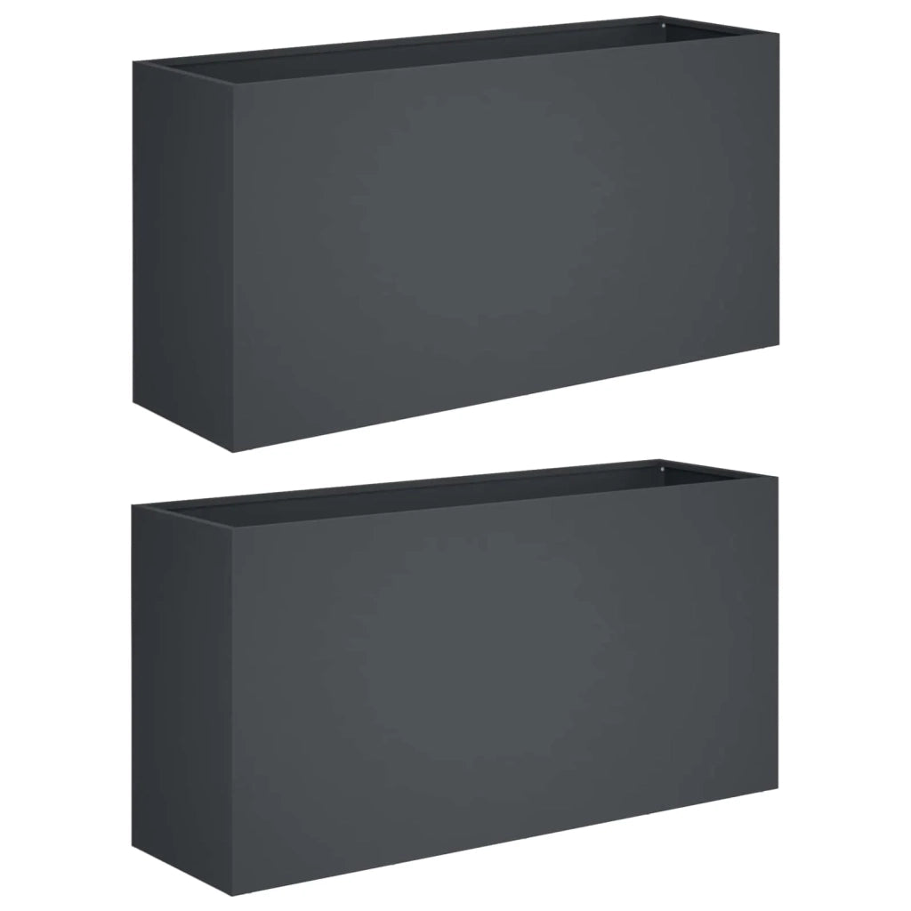 Vaso da giardino 2 pz Antracite 100 x 30 x 40 cm 8005615