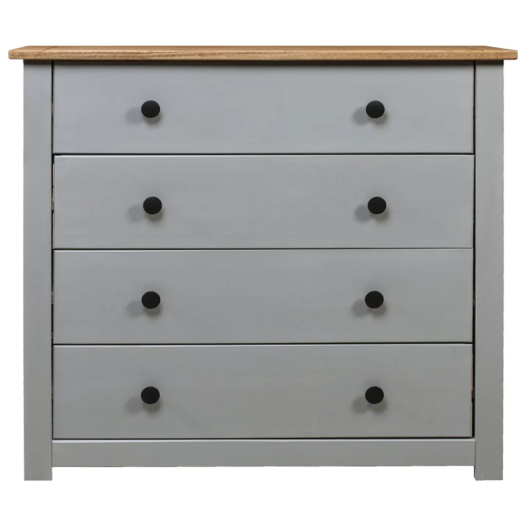 Armadietto Grigio 80x40x73 cm in Legno di Pino Modello Panama 282659