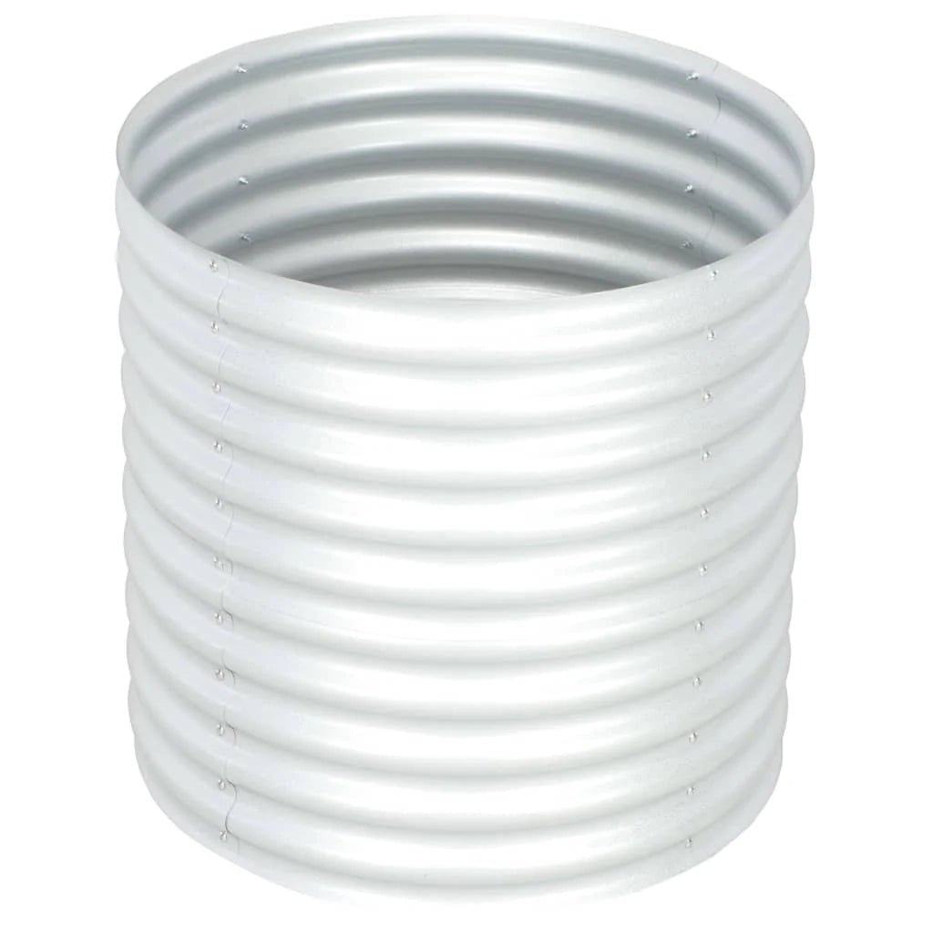 Fioriera rialzata per piante e fiori giardino 80 x 80 x 81 cm acciaio zincato argento 02_0001083
