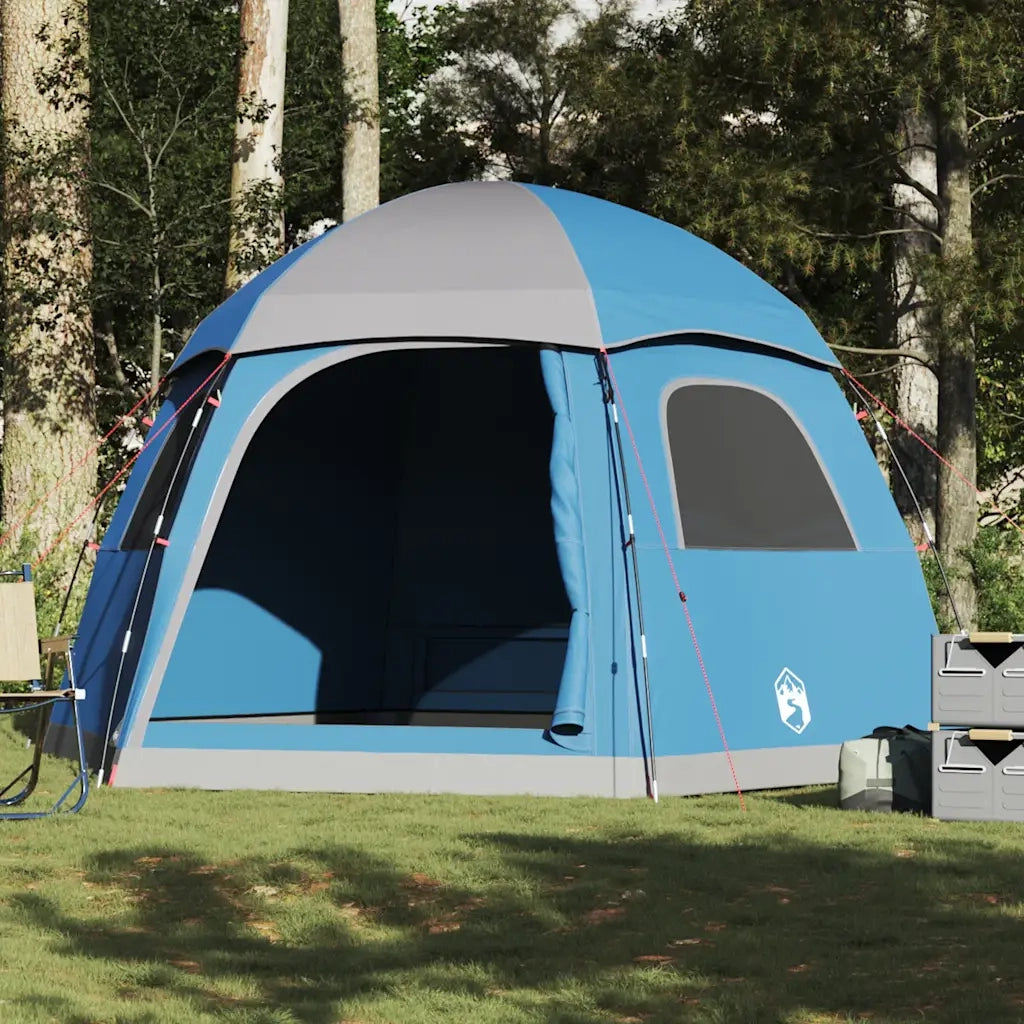 Tenda Familiare Igloo per 6 Persone Blu Impermeabile