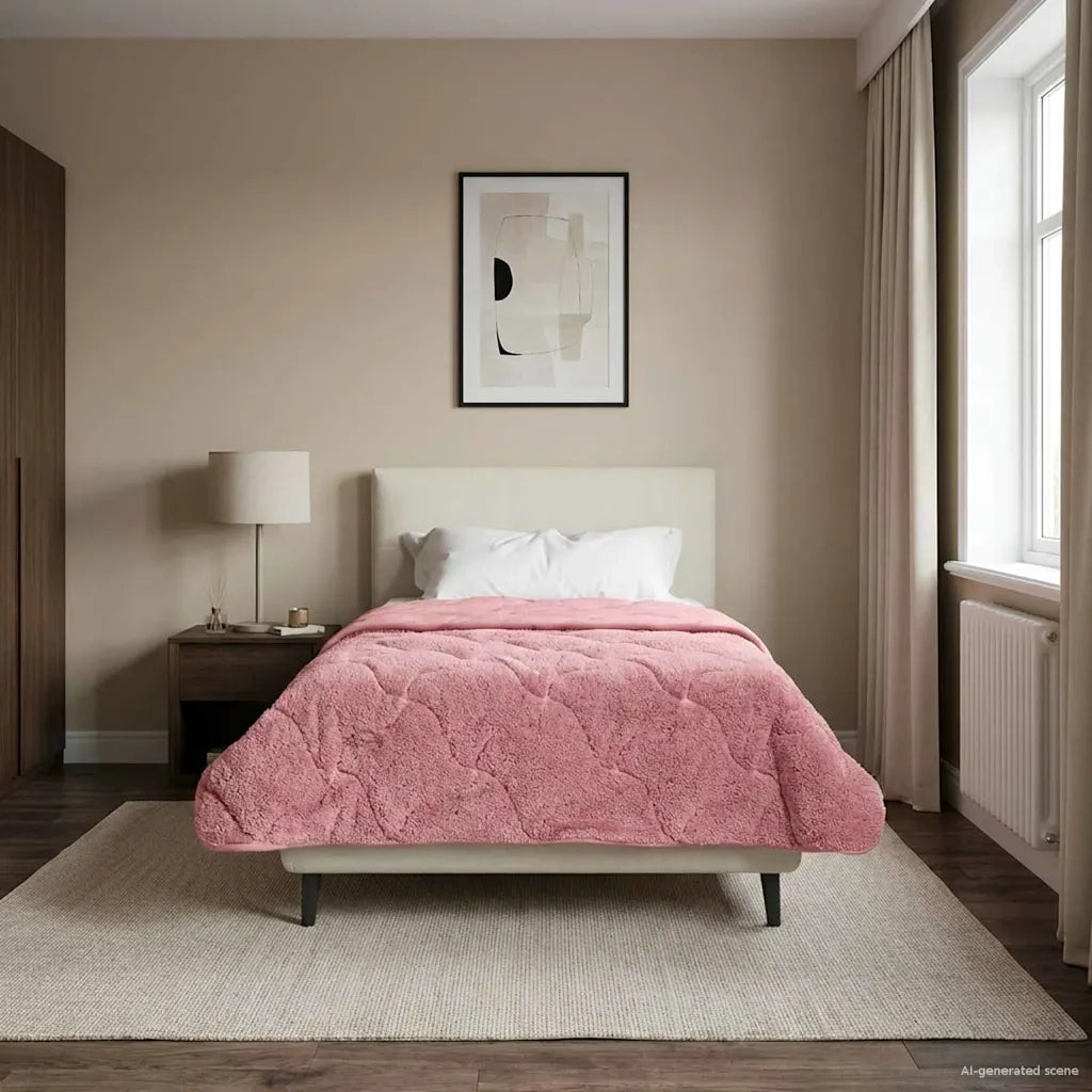 Piumone Completo Annuale Trapuntato Rosa 140 x 220 cm