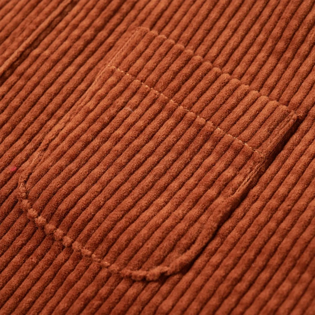 Abito Scamiciato da Bambina Velluto a Coste Cognac 104 CFW3147045