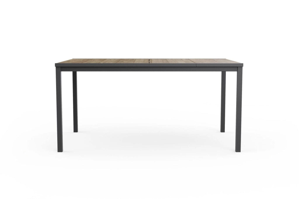 Tavolo da esterno Sarnia, Base per picnic, Piano da pranzo da giardino, Banco outdoor multiuso, 159x95 h75 cm, Rovere e Antracite