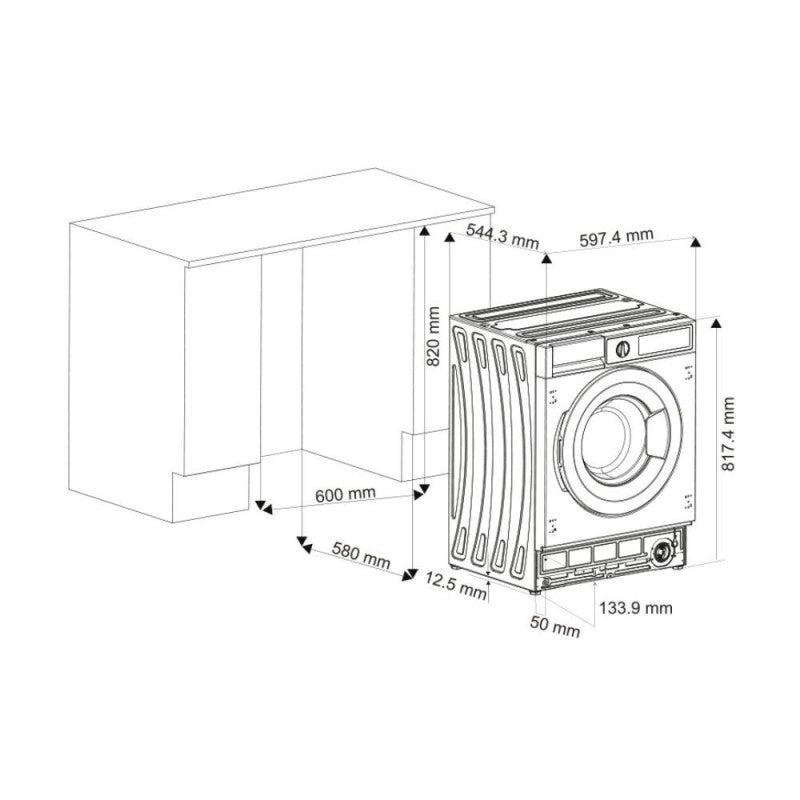 Lavatrice da incasso Daewoo WMIC84XWB1IT 1400 giri 8 kg. bianco classe B
