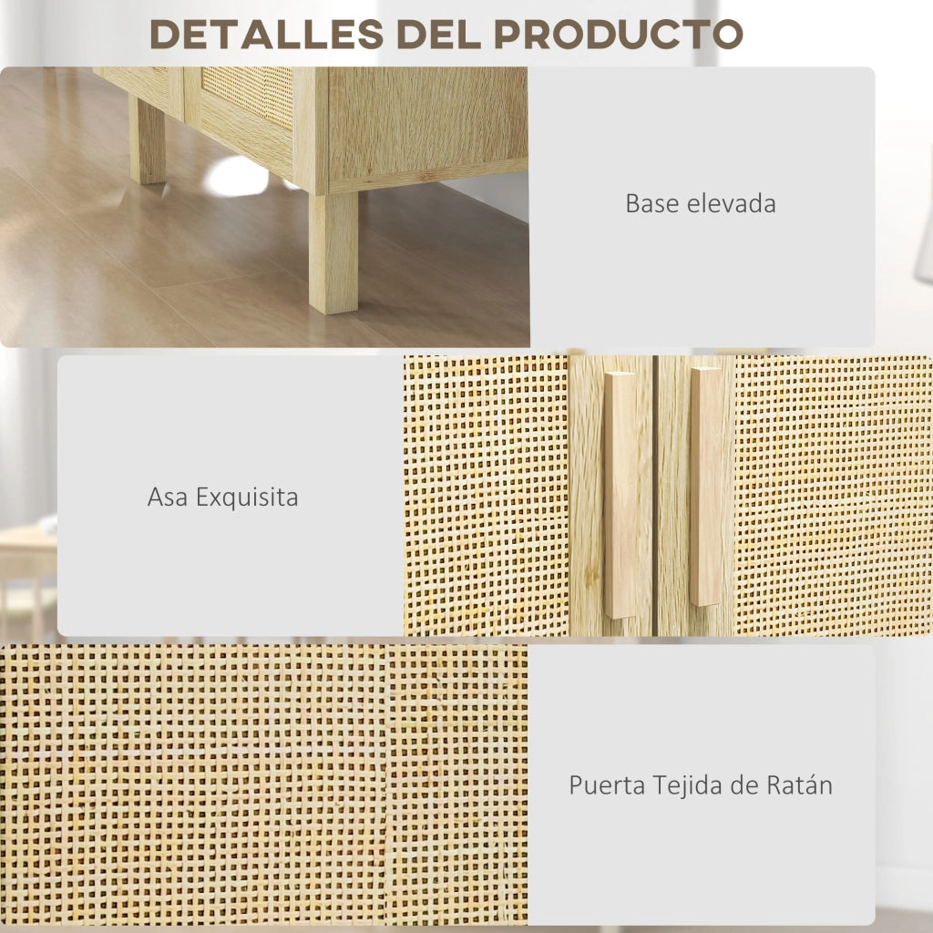 Armadio bohemien con ante a griglia e ripiani regolabili ¨C zephmum ¨C legno 73x41x102 cm