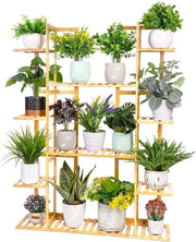 Sostegni per piante in bambù per interni ed esterni - piattaforma a gradoni per piante - angoli e recinzioni per giardino - sostegni per vasi per giardino, balcone e salotto