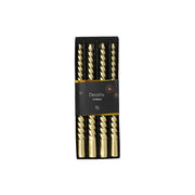 Box 4 Candele torciglione oro H25cm