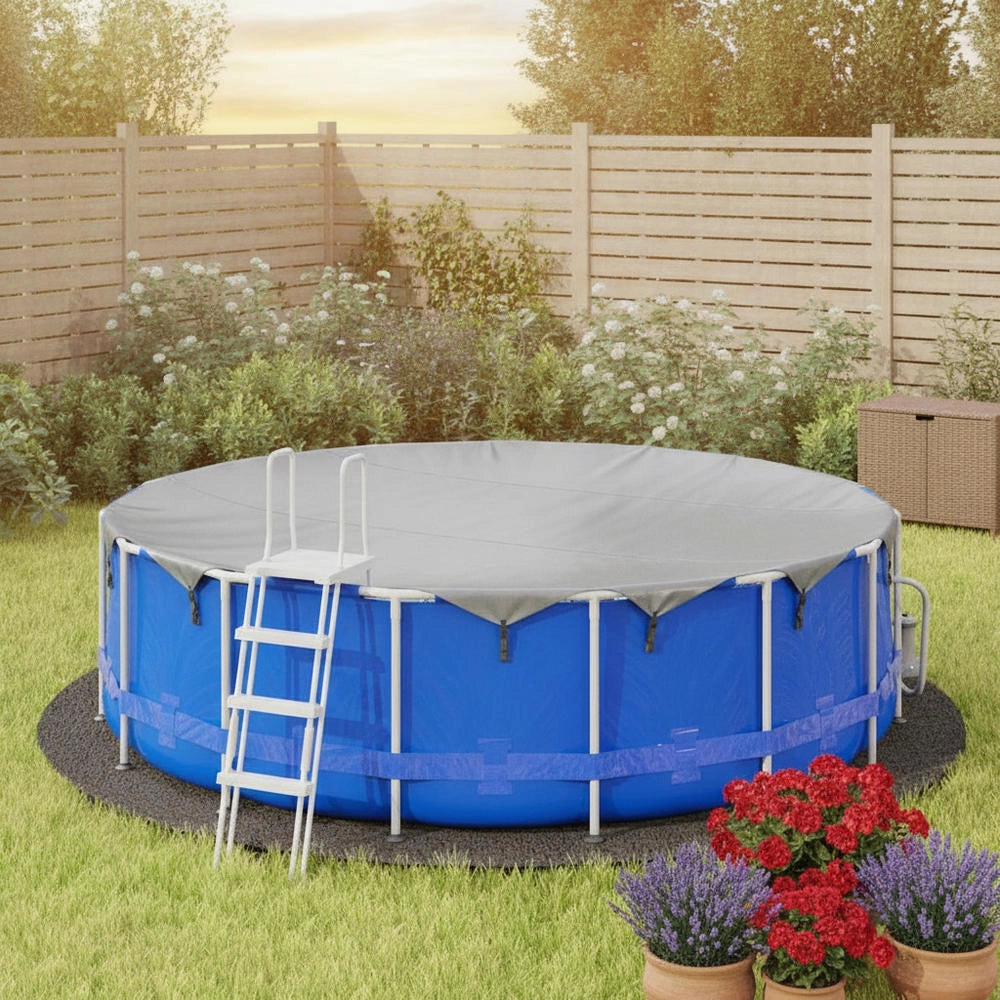 Pool Floor Cloth, Light Grey, 428 Cm, Polyester Geotextile