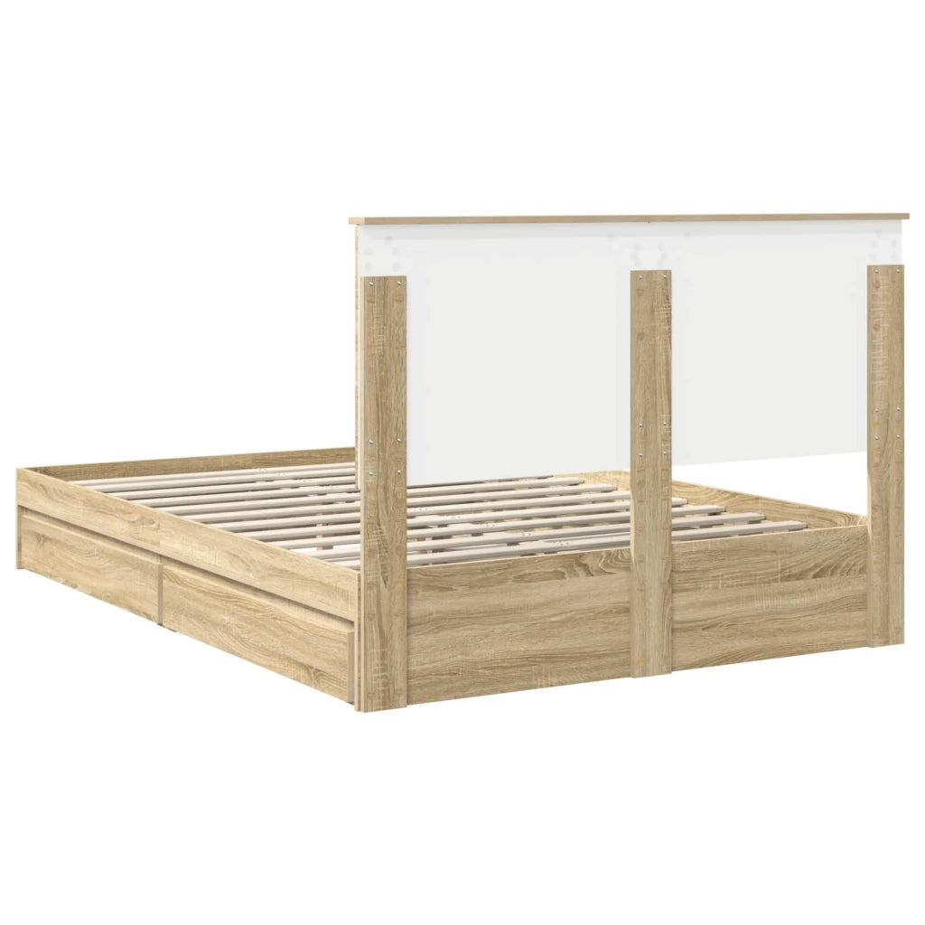 Letto con Contenitore con testiera Rovere Sonoma 160 x 200 cm 3409533