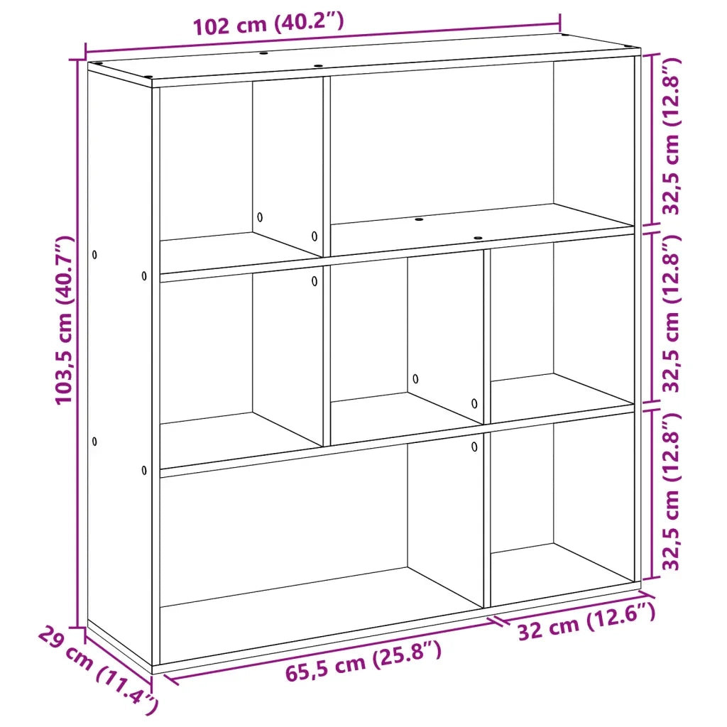 Libreria Divisorio Grigio Sonoma 102x29x103,5 cm in Truciolato 858053