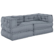 Unità di Divano Modulare 2 pcs Grigio 140 x 70 x 56 cm Tessuto 3315091