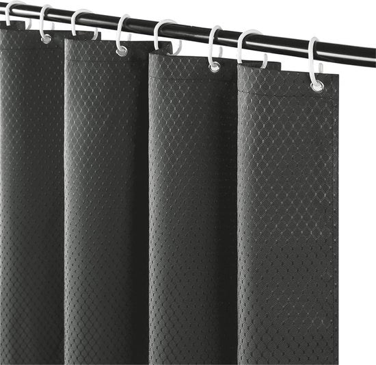 Douchegordijn impermeabile e muffa resistente in poliestere pesante - Grigio scuro 180 x 200 cm