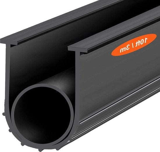 Gomma U a forma 3 m, +O-ring fondo impermeabile 10ft garage a forma di U impermeabile - nero - modello JN-10FT-T - estremità a forma di T - larghezza 3 3/4