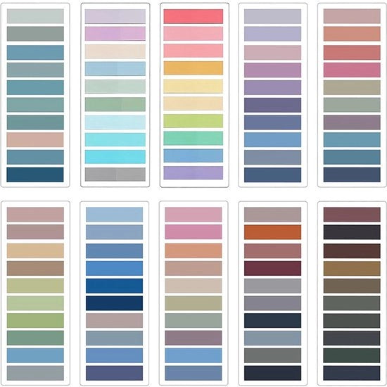 2000 pezzi di adesivi per fogli, 10 stili di adesivi per fogli multicolori, adesivi per note, etichette adesive descrittabili per uso domestico, scolastico e ufficio.