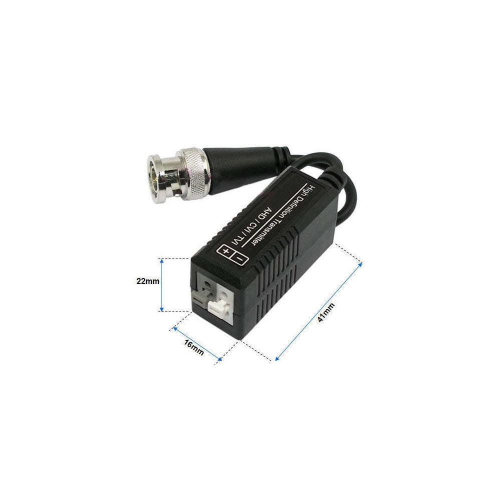 Trade Shop - Coppia Trasmettitori Video Balun Passivi Ahd Hdcvi Hdtvi Cctv Bnc Utp Cat5 1080p -