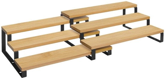 Kruidenrek a 3 livelli - Ripiegabile - In bamboo - Design elegante - Robusto e stabile - Per contenitori di erbe - Kruidenrek per cucina