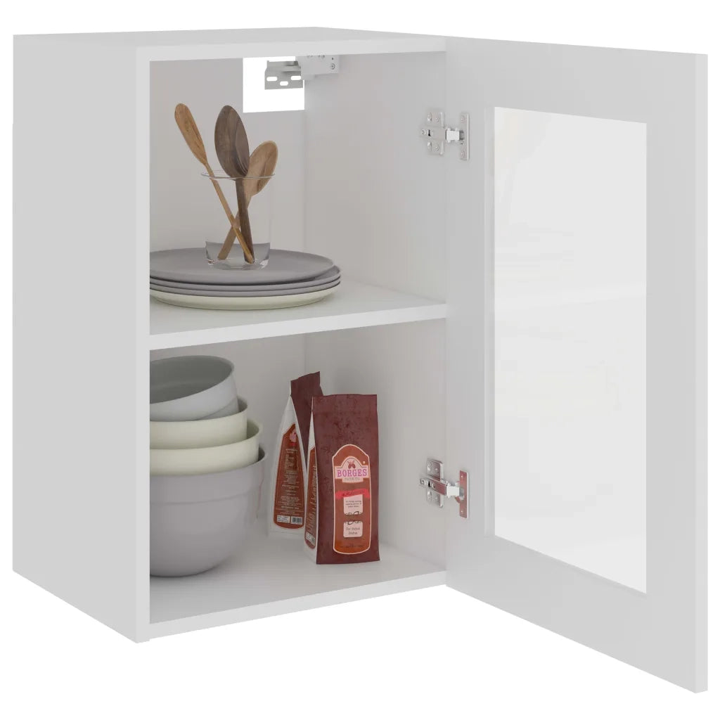 Armadio Sospeso con Vetro “Lyon” Bianco 40x31x60 cm 802505