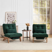 Poltrona reclinabile in corduroy verde smeraldo con cuscino lombare; 127x73x90 cm