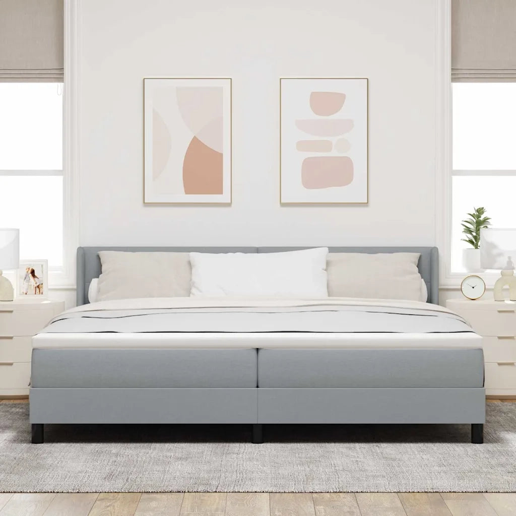 Letto box spring con materasso Grigio chiaro 200 x 200 cm 3341125