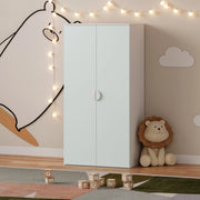 Armadio per Cameretta Sandnes a 2 Ante 123 x 60 x 40 cm - Bianco/Menta Verde [en.casa]