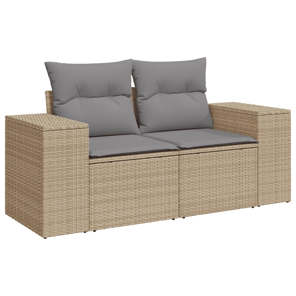 Set Divano da Giardino 6 pz con Cuscini Beige in Polyrattan 3272627