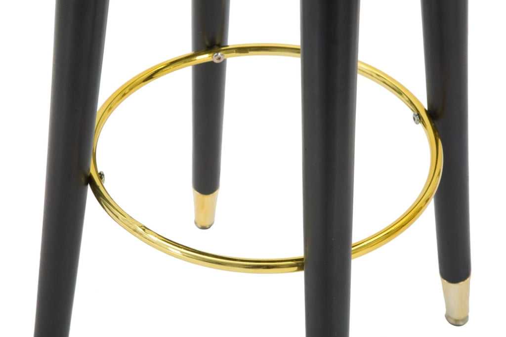 Sgabello Bar Paris Oro Ø 35x74 cm in Legno e Poliestere