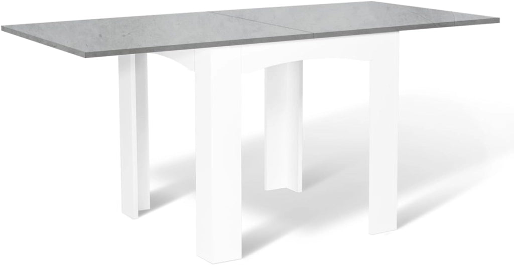 Tavolo da pranzo allungabile DONA per 4-8 persone con piano effetto cemento cerato 80-160cm