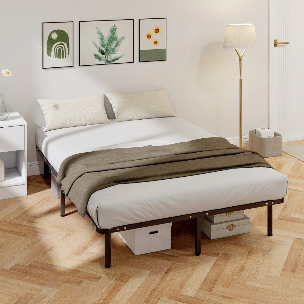 Letto Matrimoniale Contenitore in Legno Massello con Rete a Doghe ¨C Zephmum ¨C 140x190 cm Nero