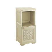 COMÒ COMODINO 2 MODULI ANGORA 40X43X85,5 CM CON ANTA TRAFORATA E VANO A GIORNO – MOBILE CONTENITORE COMPATTO PER CAMERA DA LETTO